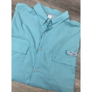 Columbia PFG Omni-Freeze Zero XXL Green Long Sleeve Button-Up Fishing Shirt Vent